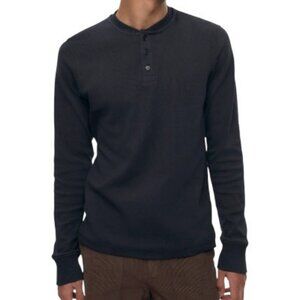 KOTN men's black long-sleeve Henley shirt size M